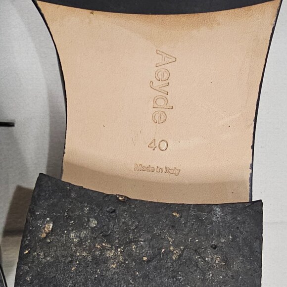 Aeyde Mara Derby Soft Calf Leather Black Oxford Shoes Women's Size EU 40 US 9 - Picture 9 of 11